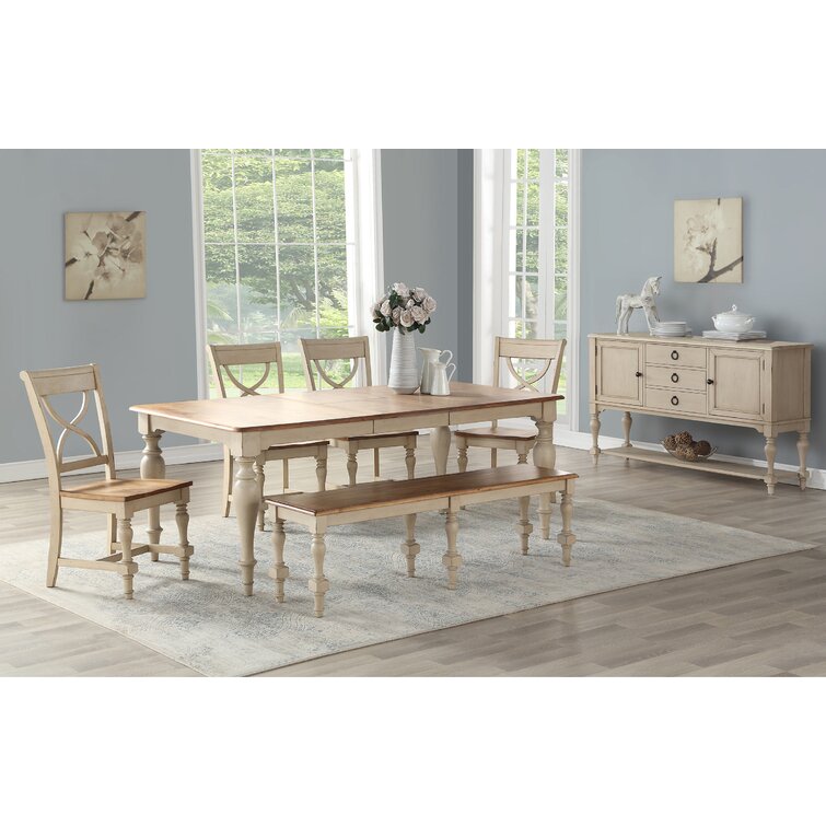 Bourgoin 6 piece drop leaf solid wood dining store set